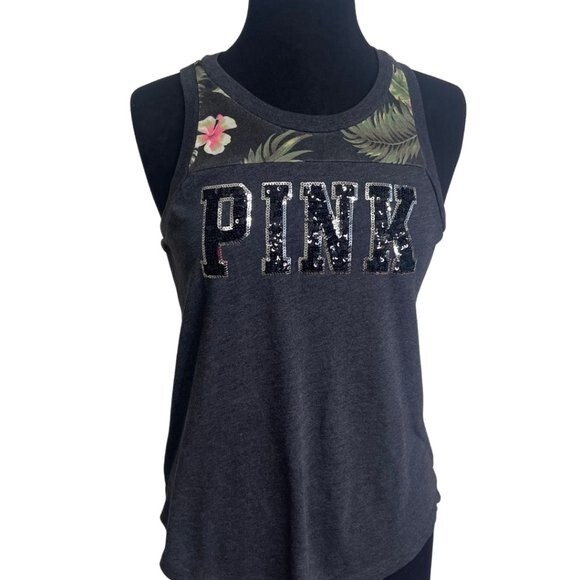VS PINK | Floral Bling Tank Top Size Small - Picture 6 of 7